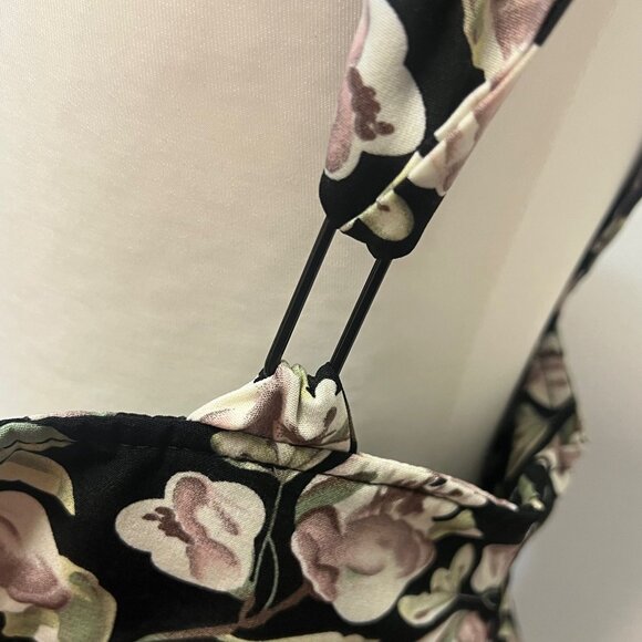 Unique Vintage Floral Wide Leg Jumpsuit Suspender Overalls Boho Pockets Small - Picture 11 of 13